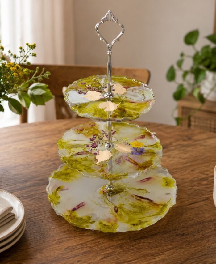 Botanical Garden 3 Tier Cake Stand – Handmade Resin